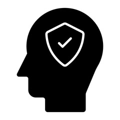 Editable design icon of mind security