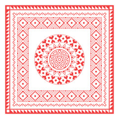  Tribal bandana pattern vector, shawl, tablecloth, neck scarf, handkerchief design.