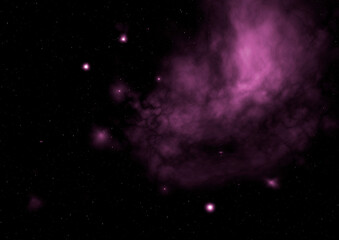 Star field in space and a nebulae