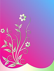 Abstract floral background card design vector