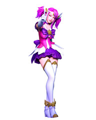 3D comics cosplay anime girl.