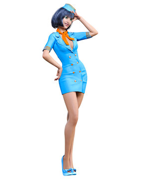High beautiful girl Stewardess.
