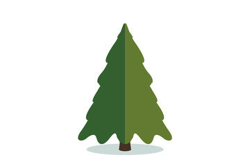 Christmas tree vector icon. Modern style fir symbol in color for holiday decoration, gift card design.