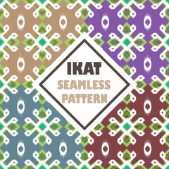 Ikat tribal seamless pattern Ethnic and boho textile.Geometric oriental illustrations. Embroidery style. background can be changed as desired. EP.13