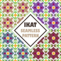 Ikat tribal seamless pattern Ethnic and boho textile.Geometric oriental illustrations. Embroidery style. background can be changed as desired. EP.14