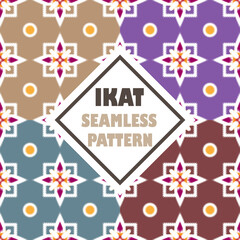 Ikat tribal seamless pattern Ethnic and boho textile.Geometric oriental illustrations. Embroidery style. background can be changed as desired. EP.19