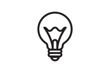 Electric light bulb icon. Electricity lamp symbol. Vector illumination sign.