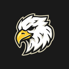 Fototapeta premium Eagle head vector illustration template. Winged predator mascot logo clip art. Can be used for labels, signs, or stickers.