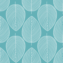 Vector seamless pattern in Scandinavian style with leaves - 520356197