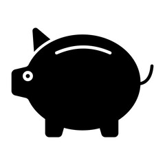 Glyph design icon of piggy bank