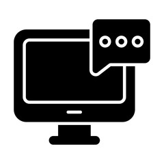 Conceptual solid design icon of online communication