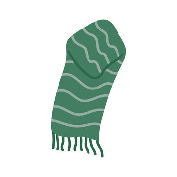 recommend clip art: Knitted scarf Doodle style Cozy Autumn. Flat vector illustration