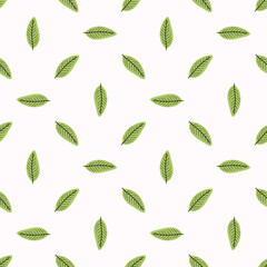 Vector seamless pattern with mint leaves.