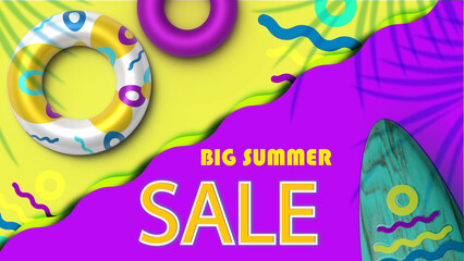 big summer sale banner flayer card promo stock