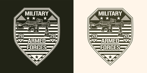 Obraz premium Armed forces monochrome vintage element