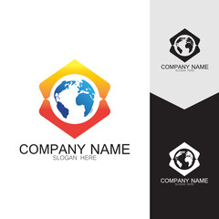 3D digital globe logo design. icon vector illustration. This logo is suitable for global company  world technologies and media and publicity agencies