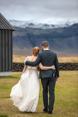 Bride and groom on their wedding day