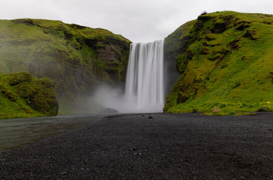 The famous skogafoss waterfalls in Iceland
