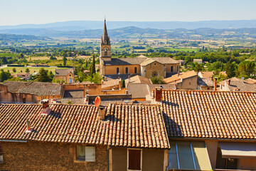 old roofs of Bonnieux village in Provence, France - obrazy, fototapety, plakaty