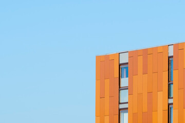 Cityscape small northern european city. Modern european architecture building with blue sky. Breda, Netherlands