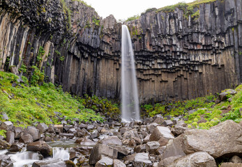 The famous svartifoss waterefalls in iceland