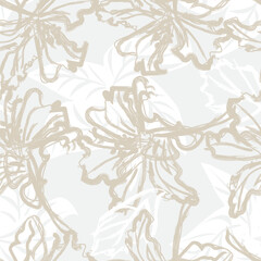 Floral Brush strokes Seamless Pattern Design