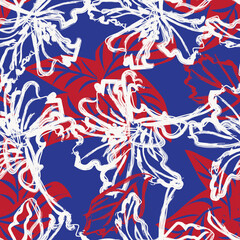 Floral Brush strokes Seamless Pattern Design