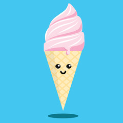 ice cream in a cone illustration design