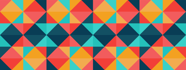 Fototapeta premium Wide background Arlequino geometric style. 