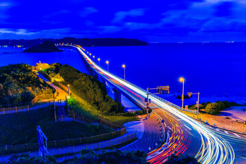 角島大橋の夜景(山口県下関市)