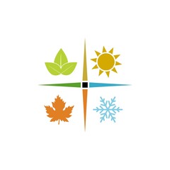 Four seasons symbols icon isolated on white background