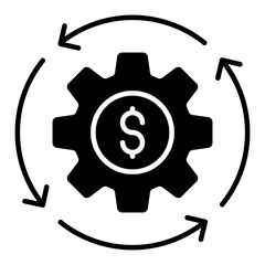 Trendy design of money management, dollar inside gear 