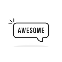 thin line speech bubble with awesome text