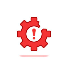 red broken operational process or failure icon