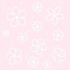 seamless pattern with pink flowers