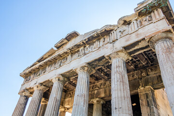 The Temple of Hephaestus, a well-preserved Greek temple dedicated to Hephaestus