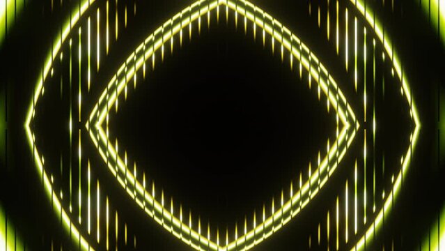 Flashing abstract yellow and green romb led neon vj loop animation 