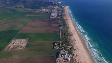 4K aerial views - Coast of Cadiz - Beautiful aerial views of n the beach taken with a drone of the wonderful coastal towns of Cadiz