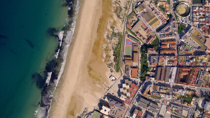 4K aerial views - Coast of Cadiz - Beautiful aerial views of n the beach taken with a drone of the wonderful coastal towns of Cadiz