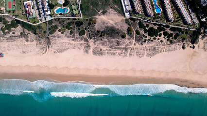 4K aerial views - Coast of Cadiz - Beautiful aerial views of n the beach taken with a drone of the wonderful coastal towns of Cadiz
