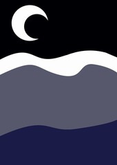 Black and white background with sea and sky