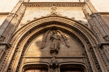 Palma de Mallorca, Spain. The Sa Llotja dels Mercaders or Lonja de los Mercaderes (Merchant Market), a Gothic building by Guillem Sagrera in the 15th Century