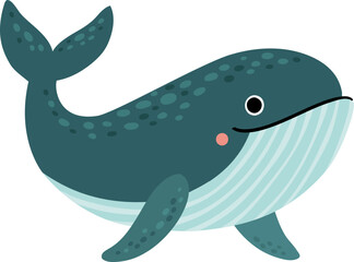 Whale on a white background. Vector illustration