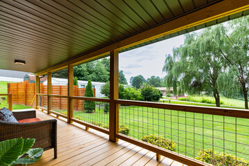 outdoor porch with view of area yard