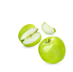 Fresh green apple isolated on white background