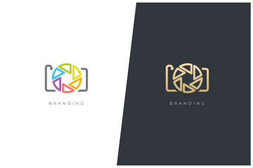 Event Photography Colorful Multimedia Production Vector Logo Concept