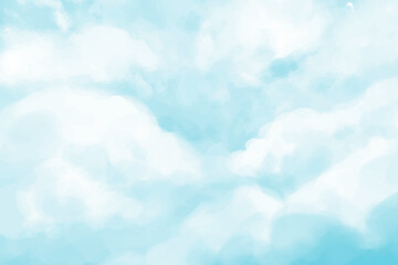 Abstract blue watercolor paint brush background. Cyan watercolour splash texture in pastel color. Vector pattern with blue watercolor cloud on white background