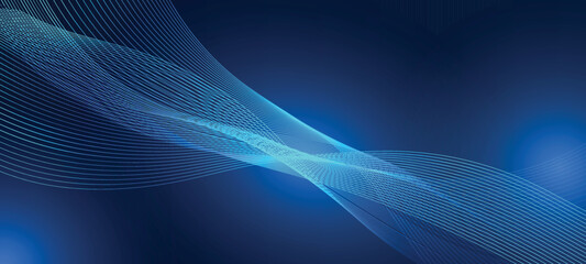 Abstract blue background with flowing lines. Dynamic waves. vector illustration.	
