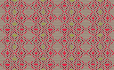 Embroidery Pattern, Knit Crochet Background, Vector Fabric Craft seamless, Fashion Decorative design