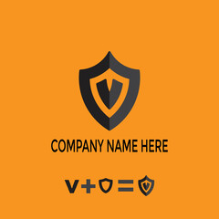 V abstract security or safety logo design.